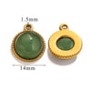 Jewelry Accessories Natural Stone Pendant Handmade With Stainless Steel And Electroplated 18K Gold In Oval Shape