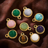 Jewelry Accessories Natural Stone Pendant Handmade With Stainless Steel And Electroplated 18K Gold In Oval Shape