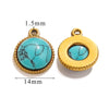 Jewelry Accessories Natural Stone Pendant Handmade With Stainless Steel And Electroplated 18K Gold In Oval Shape