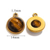 Jewelry Accessories Natural Stone Pendant Handmade With Stainless Steel And Electroplated 18K Gold In Oval Shape