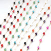 Jewelry Accessories Natural Stone Stainless Steel Chain With Vacuum Gold Plating Electroplating