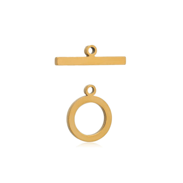 Jewelry Accessories O Buckle Stainless Steel Polished Flat Line Round Electroplated