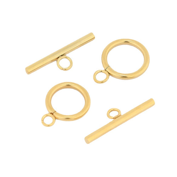 Jewelry Accessories O Buckle Stainless Steel Polished Flat Line Round Electroplated