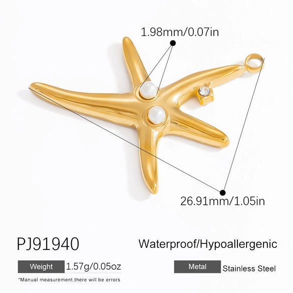Jewelry Accessories Ocean Series Pendant Stainless Steel 18K Gold Non Fading Electroplated Minimalist