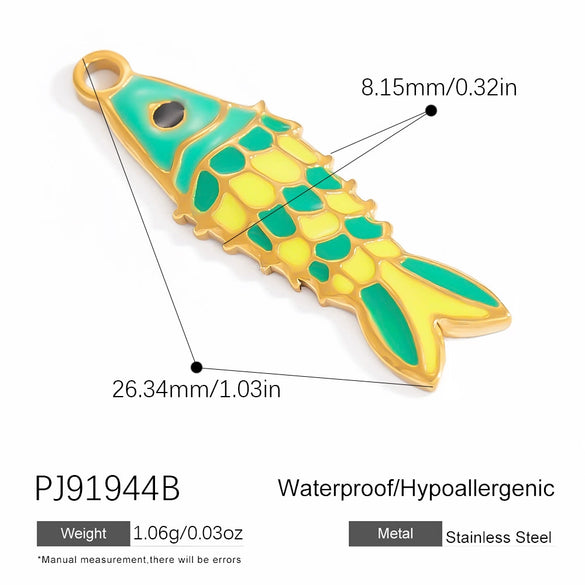 Jewelry Accessories Ocean Series Pendant Stainless Steel 18K Gold Non Fading Electroplated Minimalist