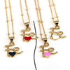 Jewelry Accessories Peach Heart Pendant Ball Chain Necklace Copper Titanium Steel Dripping Oil Design