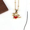 Jewelry Accessories Peach Heart Pendant Ball Chain Necklace Copper Titanium Steel Dripping Oil Design