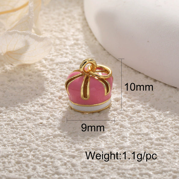 Jewelry Accessories Pendant Copper Real Gold Plated Sweet Style Love Butterfly Shell Crystal With Heart Shape And Insect Pattern Dripping Oil Design