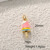 Jewelry Accessories Pendant Copper Real Gold Plated Sweet Style Love Butterfly Shell Crystal With Heart Shape And Insect Pattern Dripping Oil Design