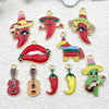 Jewelry Accessories Pendant Keychain Zinc Alloy Cartoon Pepper Cactus Shape Dripping Oil Design