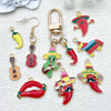 Jewelry Accessories Pendant Keychain Zinc Alloy Cartoon Pepper Cactus Shape Dripping Oil Design