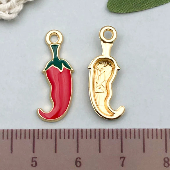 Jewelry Accessories Pendant Keychain Zinc Alloy Cartoon Pepper Cactus Shape Dripping Oil Design