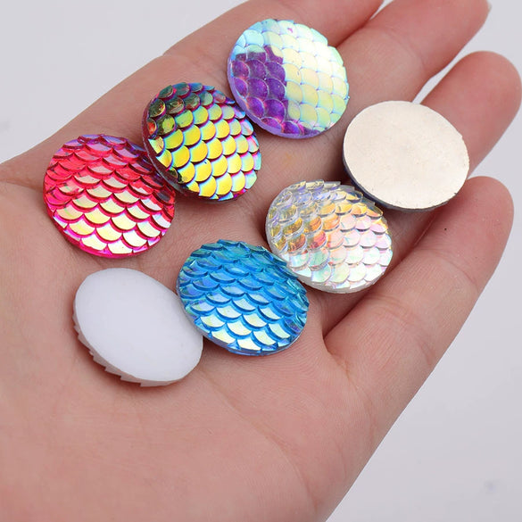 Jewelry Accessories Plastic Resin Geometric Fish Scale Flat Drill