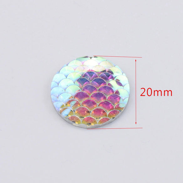 Jewelry Accessories Plastic Resin Geometric Fish Scale Flat Drill
