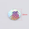 Jewelry Accessories Plastic Resin Geometric Fish Scale Round Drill Plated Ab Colored