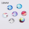 Jewelry Accessories Plastic Resin Geometric Fish Scale Round Drill Plated Ab Colored
