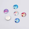 Jewelry Accessories Plastic Resin Geometric Fish Scale Round Drill Plated Ab Colored