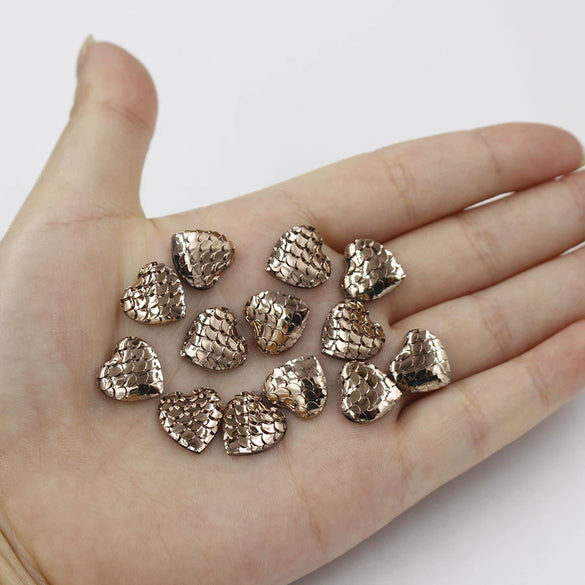 Jewelry Accessories Plastic Resin Heart Fish Scale Electroplated