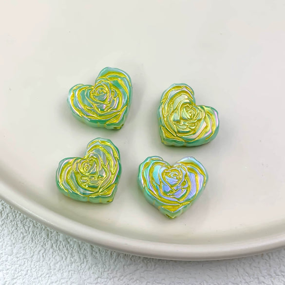 Jewelry Accessories Plastic Resin Love Rose Pattern Beaded Handmade
