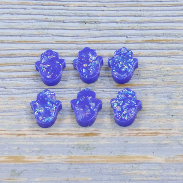 Jewelry Accessories Plastic Resin Opal Hamsa Bead With Small Hole And Environmental Protection Treatment