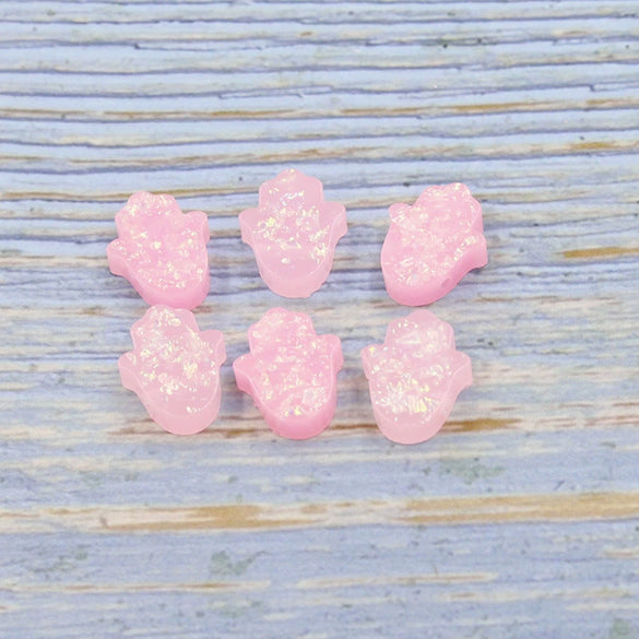 Jewelry Accessories Plastic Resin Opal Hamsa Bead With Small Hole And Environmental Protection Treatment