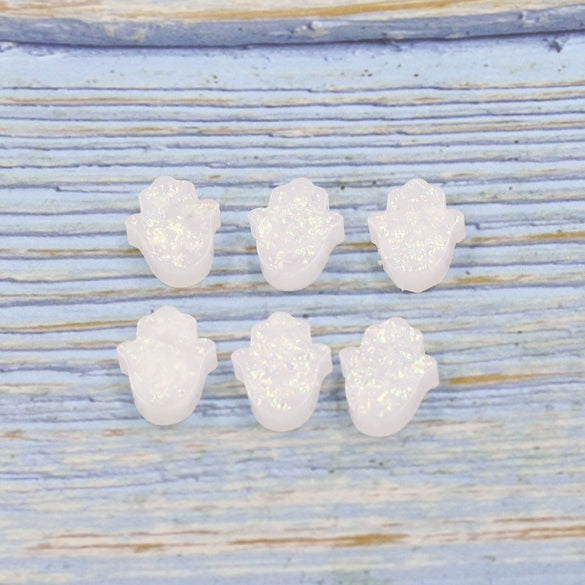 Jewelry Accessories Plastic Resin Opal Hamsa Bead With Small Hole And Environmental Protection Treatment