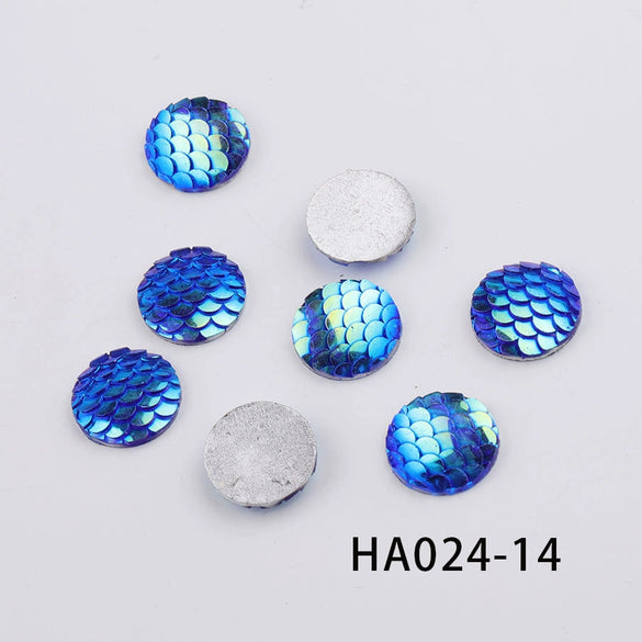 Jewelry Accessories Plastic Resin Round Fish Scale Patch