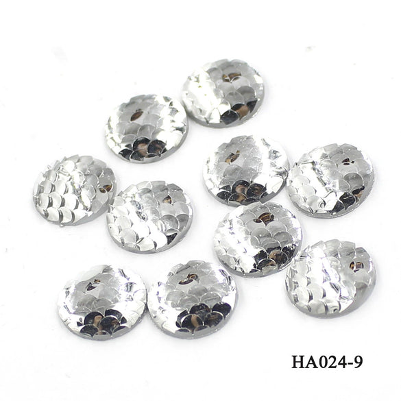 Jewelry Accessories Plastic Resin Round Fish Scale Patch