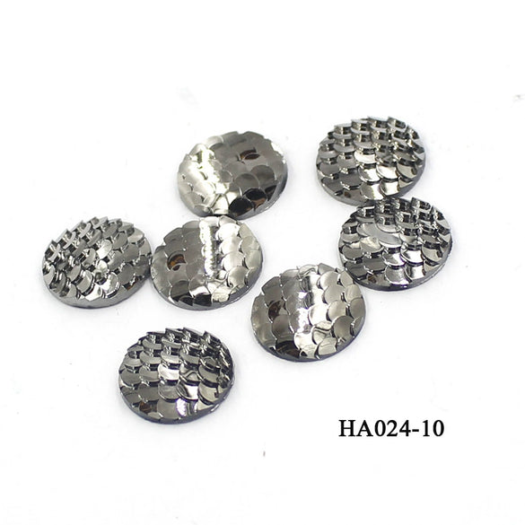 Jewelry Accessories Plastic Resin Round Fish Scale Patch