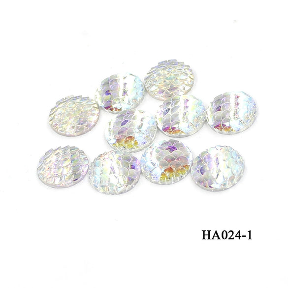 Jewelry Accessories Plastic Resin Round Fish Scale Patch