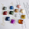 Jewelry Accessories Plastic Resin Square Geometric Smudged Ink Pattern