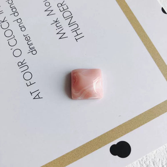 Jewelry Accessories Plastic Resin Square Geometric Smudged Ink Pattern