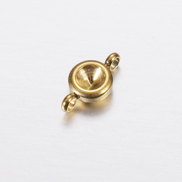 Jewelry Accessories Polished Round Base Stainless Steel Birth Stone Titanium Steel Electroplated