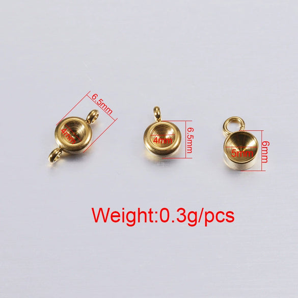 Jewelry Accessories Polished Round Base Stainless Steel Birth Stone Titanium Steel Electroplated