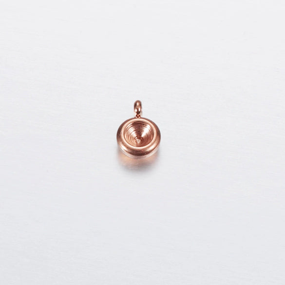 Jewelry Accessories Polished Round Base Stainless Steel Birth Stone Titanium Steel Electroplated