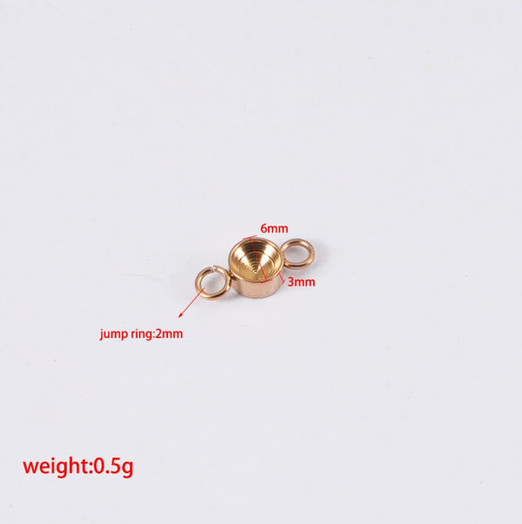 Jewelry Accessories Polished Round Base Stainless Steel Birth Stone Titanium Steel Electroplated