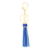 Jewelry Accessories Pu Leather Tassel Keychain Solid Color Electroplating
