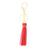 Jewelry Accessories Pu Leather Tassel Keychain Solid Color Electroplating