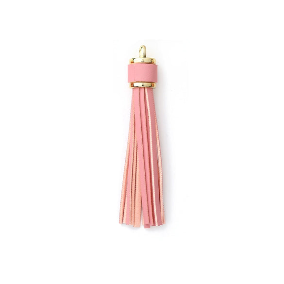 Jewelry Accessories Pu Leather Tassel Keychain Solid Color Electroplating
