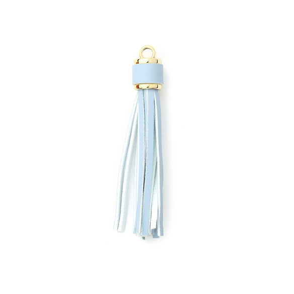 Jewelry Accessories Pu Leather Tassel Keychain Solid Color Electroplating