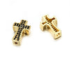 Jewelry Accessories Punk Style Copper Microinlaid Zircon Cross Fourcolor Perforated Electroplated Bracelet Necklace Loose Beads