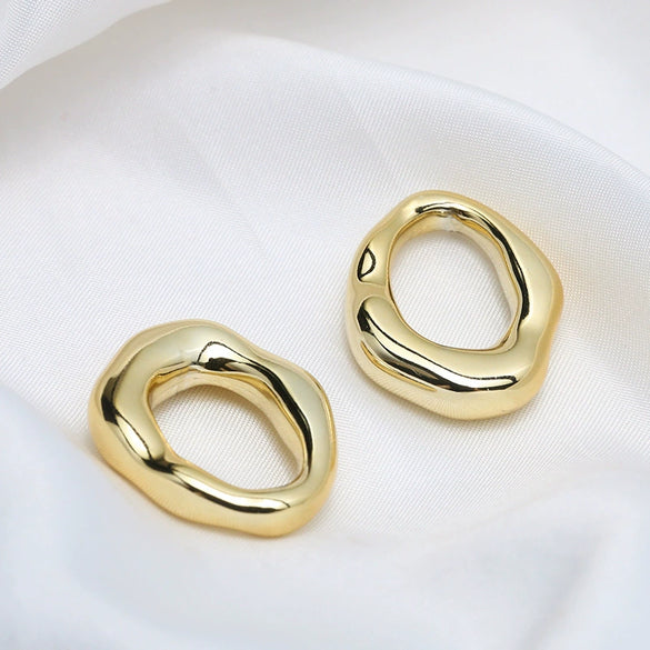 Jewelry Accessories Retro Simple Wind Design Wave Pattern Hollow Geometric Electroplated Handmade