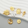 Jewelry Accessories Rose Pendant Retro Flower Stainless Steel Irregular Electroplated Diy Handmade Earrings Necklace