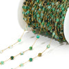 Jewelry Accessories Round Natural Stone Stainless Steel Chain Gold Plated