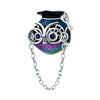 Jewelry Accessories Silver Plated Dripping Oil Owl Scholar Hat Pendant