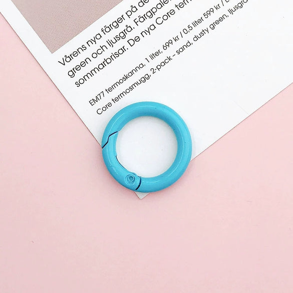 Jewelry Accessories Spring Ring Alloy Candy Color Painted Hardware Keychain