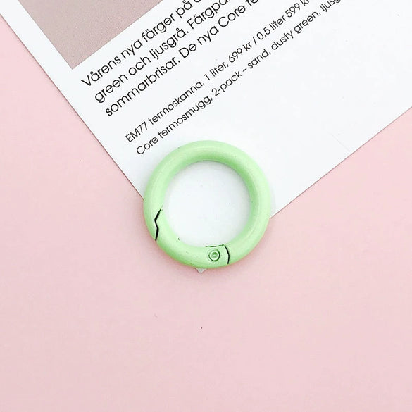 Jewelry Accessories Spring Ring Alloy Candy Color Painted Hardware Keychain
