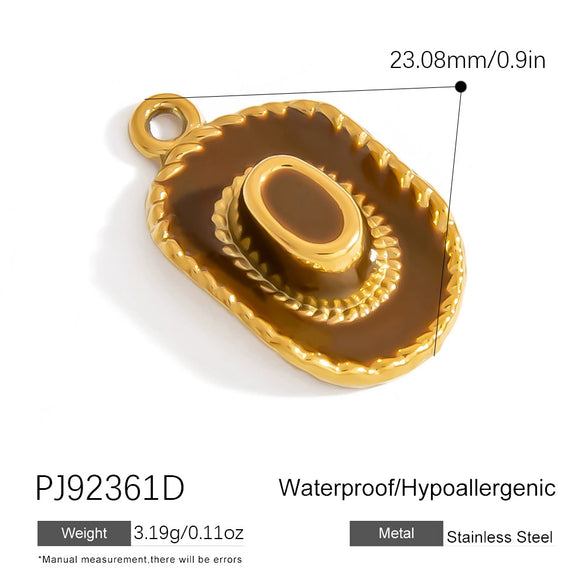 Jewelry Accessories Stainless Steel Acrylic Shell Ceramic Rainbow Pendant Electroplating