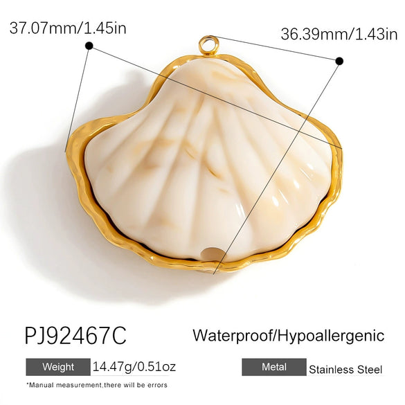 Jewelry Accessories Stainless Steel Acrylic Shell Ceramic Rainbow Pendant Electroplating