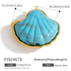Jewelry Accessories Stainless Steel Acrylic Shell Ceramic Rainbow Pendant Electroplating